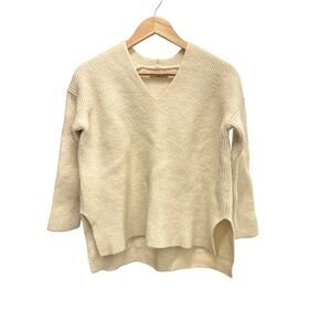 ALL SAINTS Cream Women's V-Neck Sweater